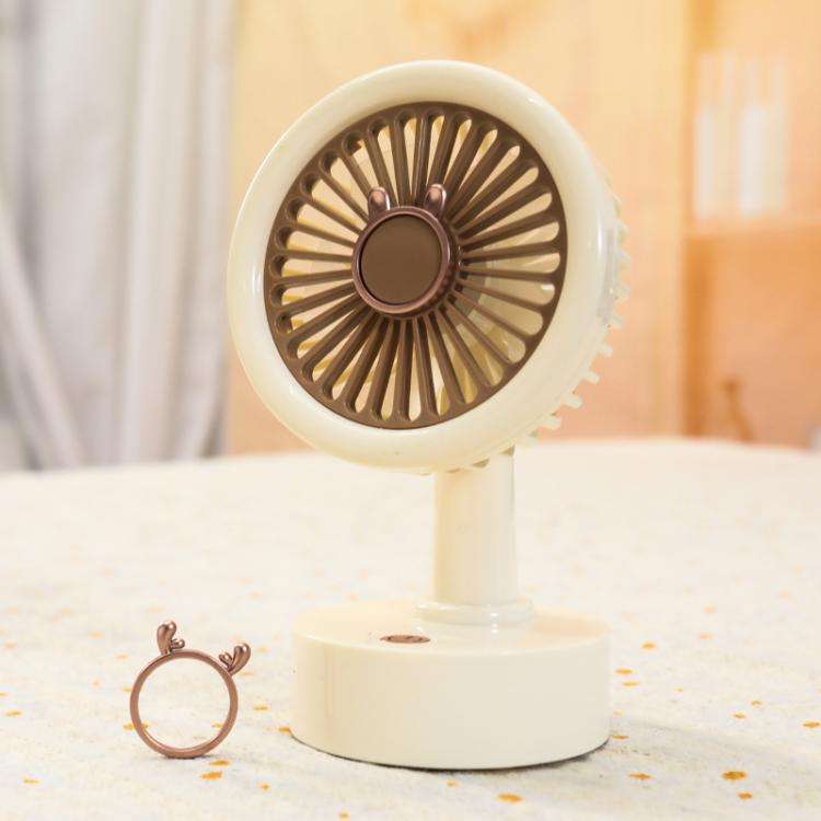 Student USB Small Desktop Fan Replaceable Animal Ears Multi-Speed Lithium Battery Mute Fan, Color...
