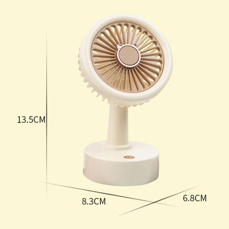 Student USB Small Desktop Fan Replaceable Animal Ears Multi-Speed Lithium Battery Mute Fan, Color...