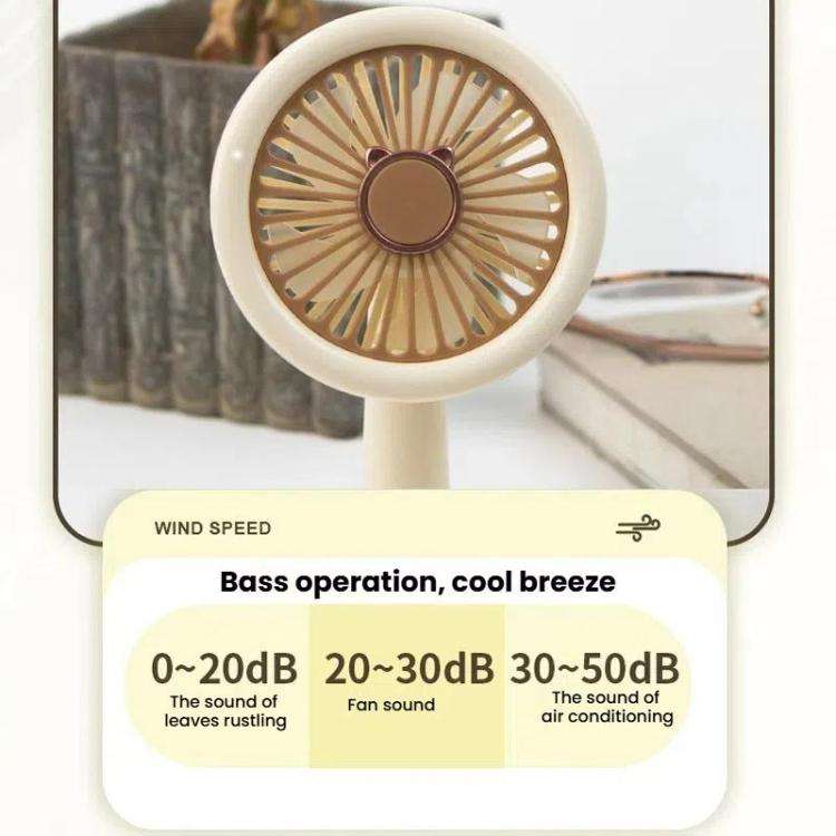 Student USB Small Desktop Fan Replaceable Animal Ears Multi-Speed Lithium Battery Mute Fan, Color...