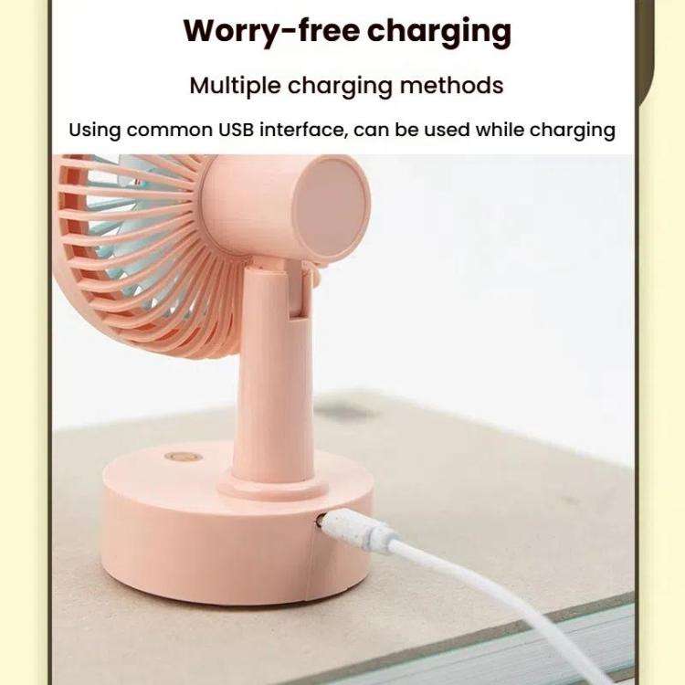 Student USB Small Desktop Fan Replaceable Animal Ears Multi-Speed Lithium Battery Mute Fan, Color...