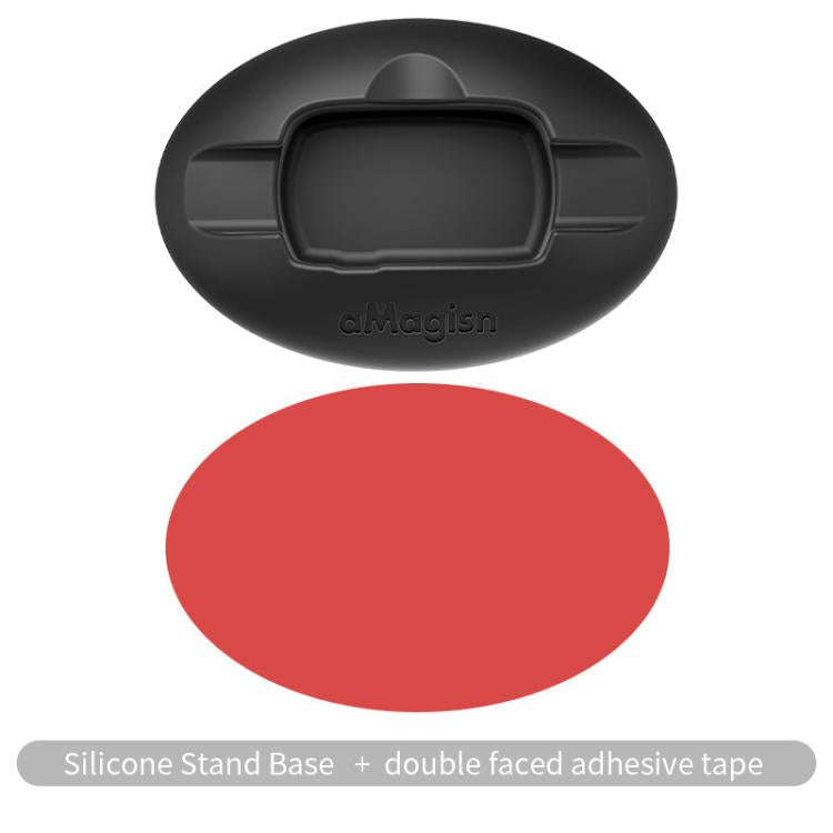 For Insta360 X5 / X4 aMagisn Silicone Base Desktop Stand Car Dashboard Holder(Black)