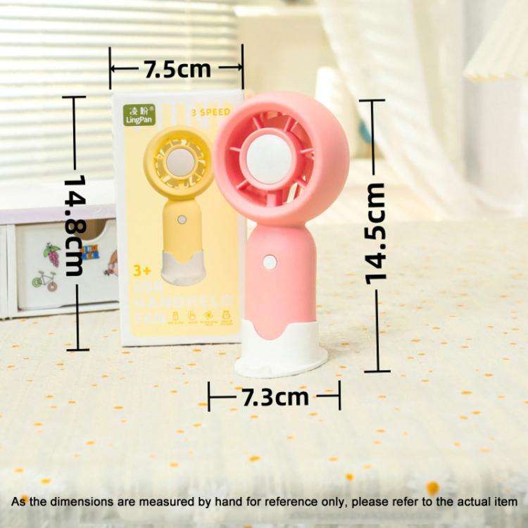 Handheld Rechargeable Fan Outdoor Camping Cooling Fan With Phone Holder Base(Yellow)