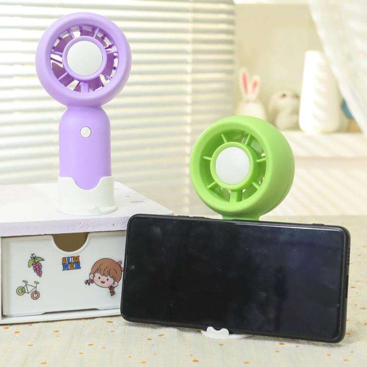 Handheld Rechargeable Fan Outdoor Camping Cooling Fan With Phone Holder Base(Green)