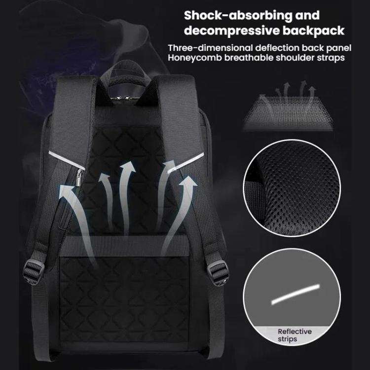 15.6-16.6 Inch Hard Shell Laptop Backpack with USB+Type-C Charging Ports Unisex Anti-Theft  Busin...