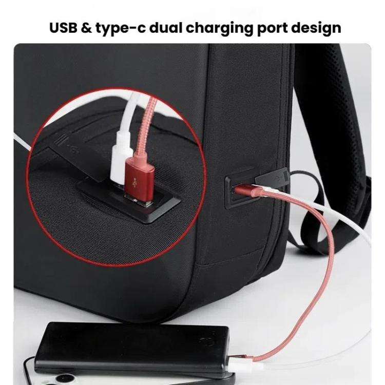 15.6-16.6 Inch Hard Shell Laptop Backpack with USB+Type-C Charging Ports Unisex Anti-Theft  Busin...