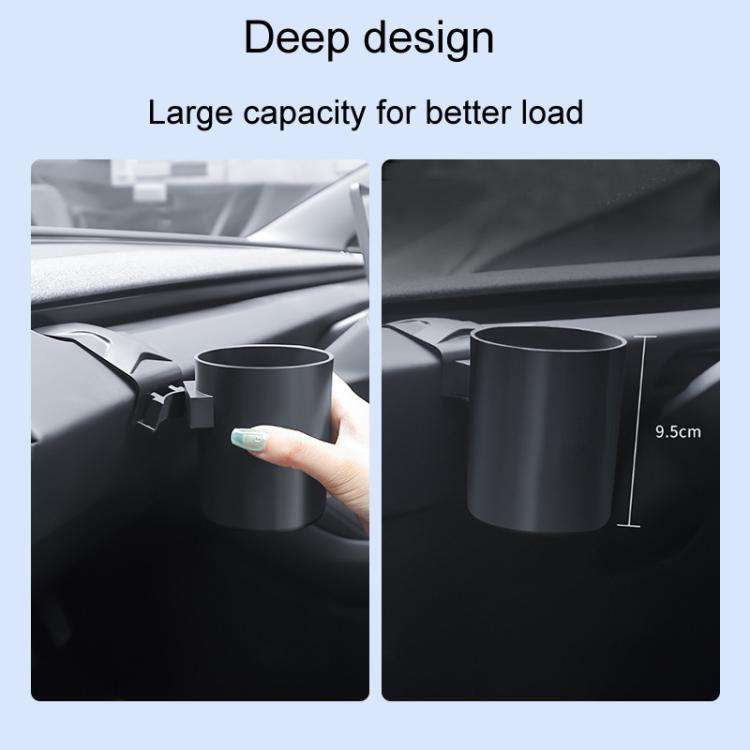 For Tesla Model 3 Car Dashboard Cup Holder Storage Mug Bracket Accessory(Black)