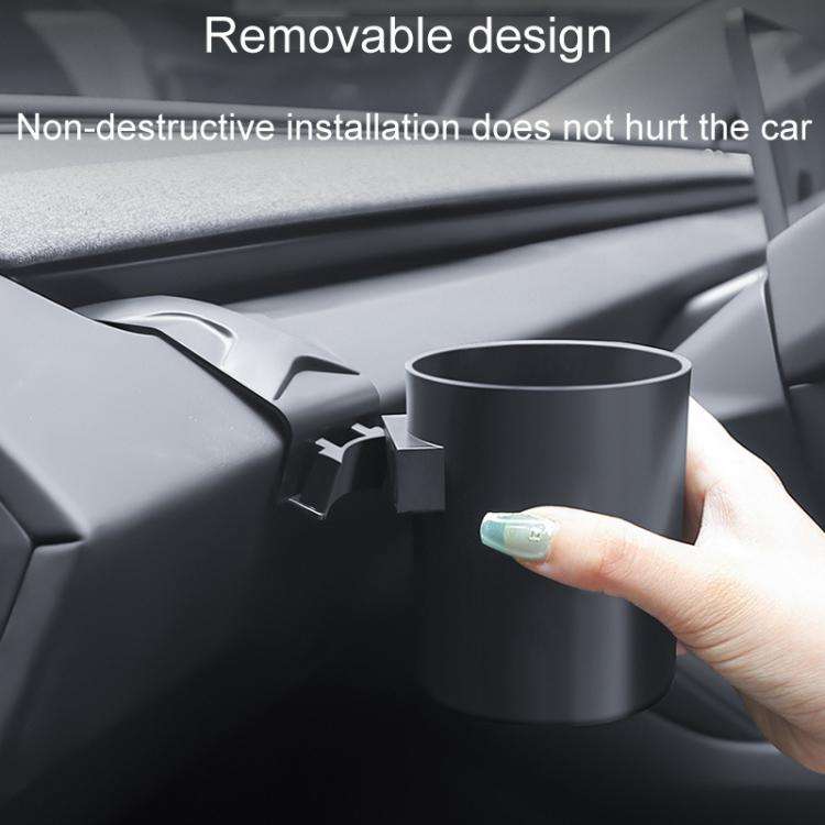 For Tesla Model 3 Car Dashboard Cup Holder Storage Mug Bracket Accessory(Black)