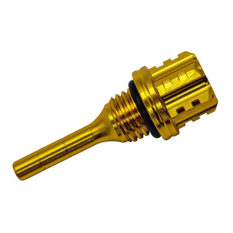 JYC-006 CNC Aluminum Alloy Hexagonal Plum Blossom Oil Dipstick Motorcycle Decoration(Yellow)