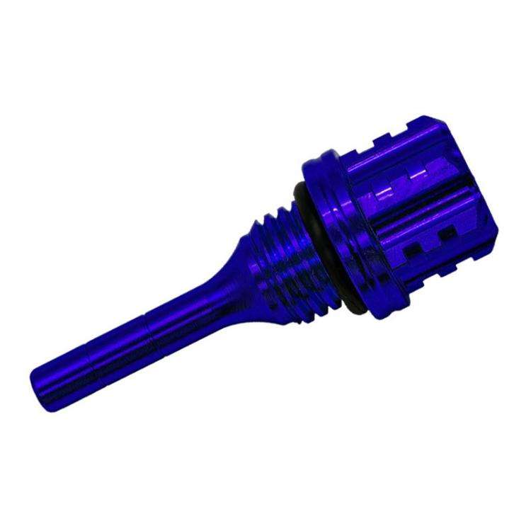JYC-006 CNC Aluminum Alloy Hexagonal Plum Blossom Oil Dipstick Motorcycle Decoration(Blue)