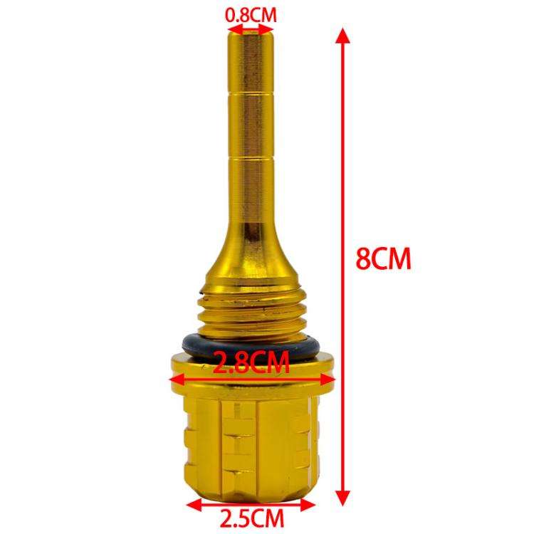 JYC-006 CNC Aluminum Alloy Hexagonal Plum Blossom Oil Dipstick Motorcycle Decoration(Yellow)