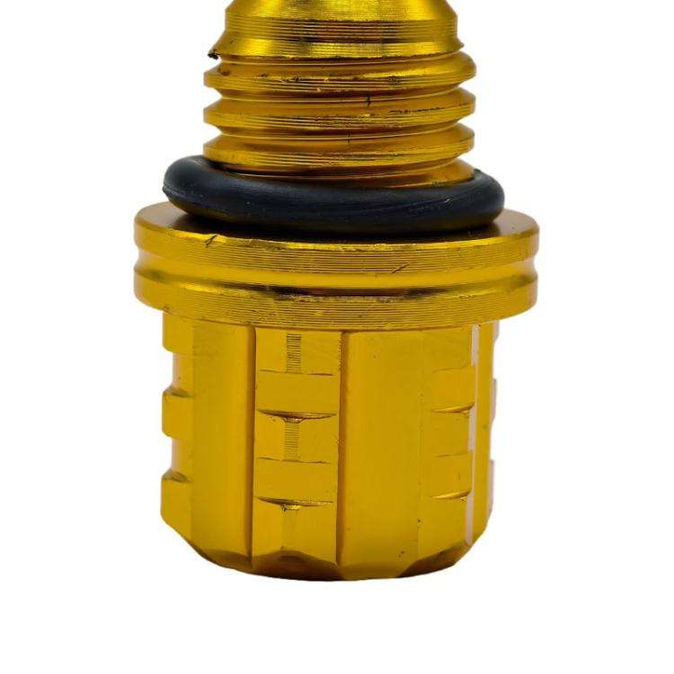 JYC-006 CNC Aluminum Alloy Hexagonal Plum Blossom Oil Dipstick Motorcycle Decoration(Yellow)