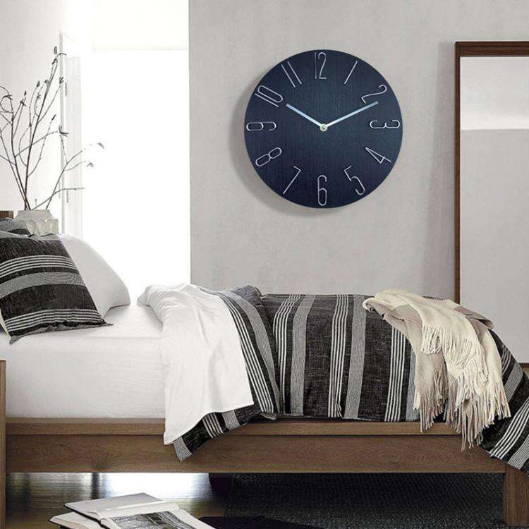 12 Inch Frameless Minimalist Wall Clock Silent Modern Quartz Clock for Living Room, Bedroom, Kitc...