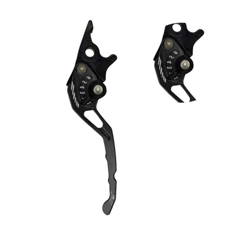 1pair TJSB-032 Aluminum Alloy Left Drum Right Disc Handle Brake Clutch Horn Handlebar Lever(Black)