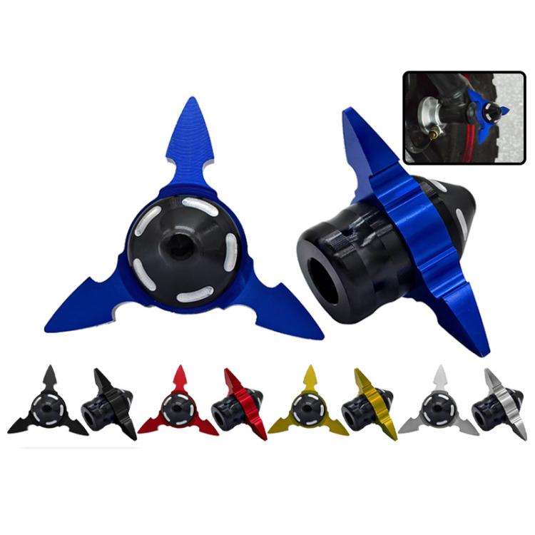 1pair QCB-034 Aluminum Alloy Dart Front Fork Cup Wheel Anti-fall Wear-resistant Decorative Cup(Blue)