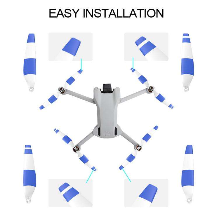 For DJI Mini 3 Drone 8pcs /Set 6030F Propeller Blades Low Noise Wings With Screwdrivers, Color: Blue