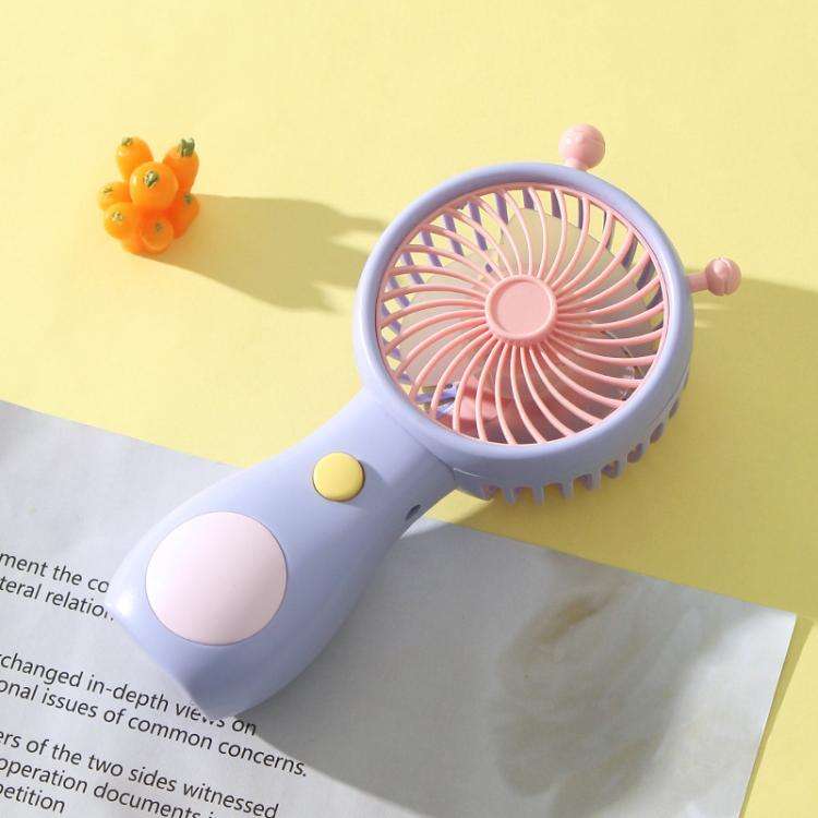 Cute Small Snail Handheld USB Rechargeable Fan Portable Mini Compact Pocket Fan(Purple)