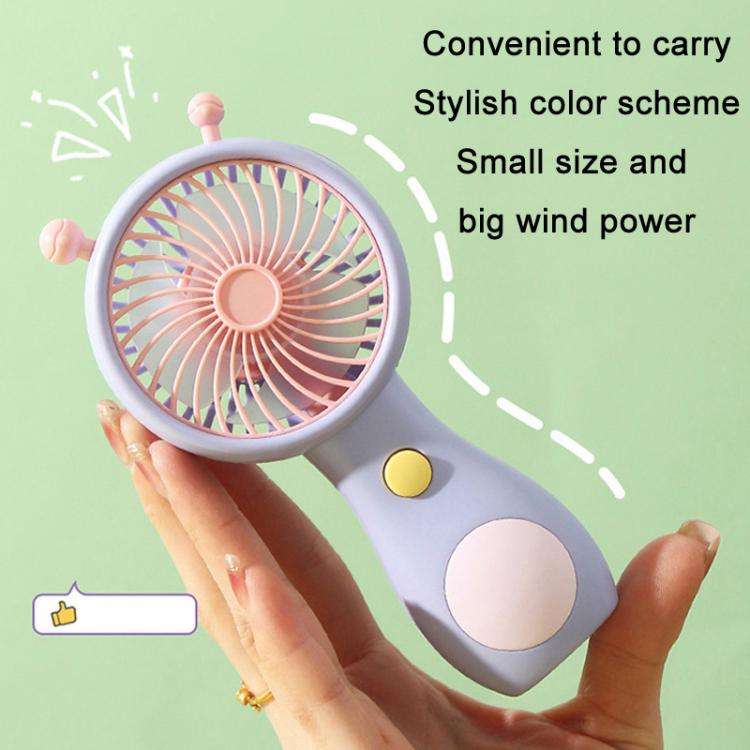 Cute Small Snail Handheld USB Rechargeable Fan Portable Mini Compact Pocket Fan(Blue)