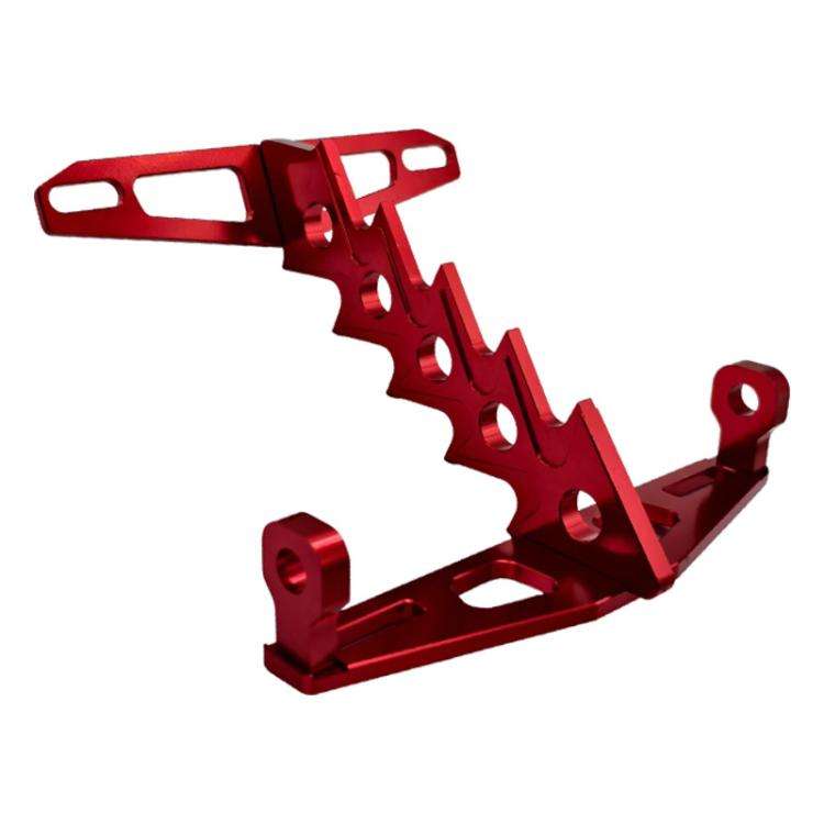 Cpj-006 Universal Aluminum Alloy Fishbone License Plate Frame License Plate Drag(Red)