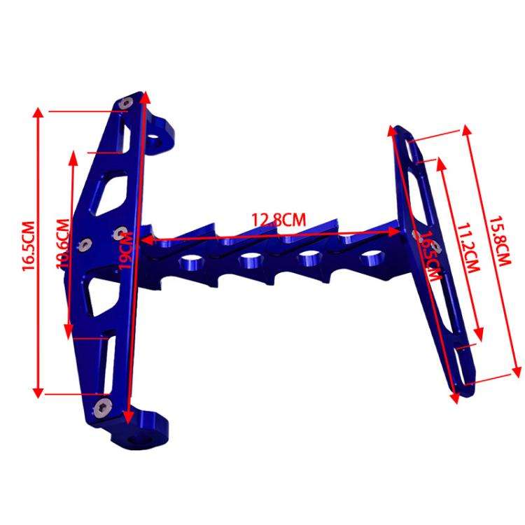 Cpj-006 Universal Aluminum Alloy Fishbone License Plate Frame License Plate Drag(Blue)