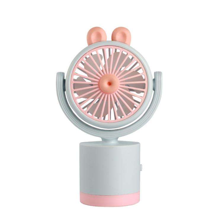 Cartoon Rabbit Desktop Fan USB Charging Handheld Fan Up And Down Adjustable Wind Direction(Light ...
