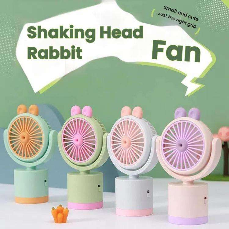 Cartoon Rabbit Desktop Fan USB Charging Handheld Fan Up And Down Adjustable Wind Direction(Pink)