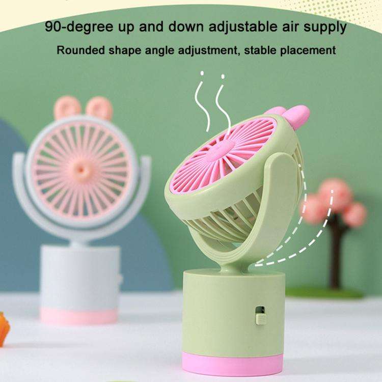 Cartoon Rabbit Desktop Fan USB Charging Handheld Fan Up And Down Adjustable Wind Direction(Pink)