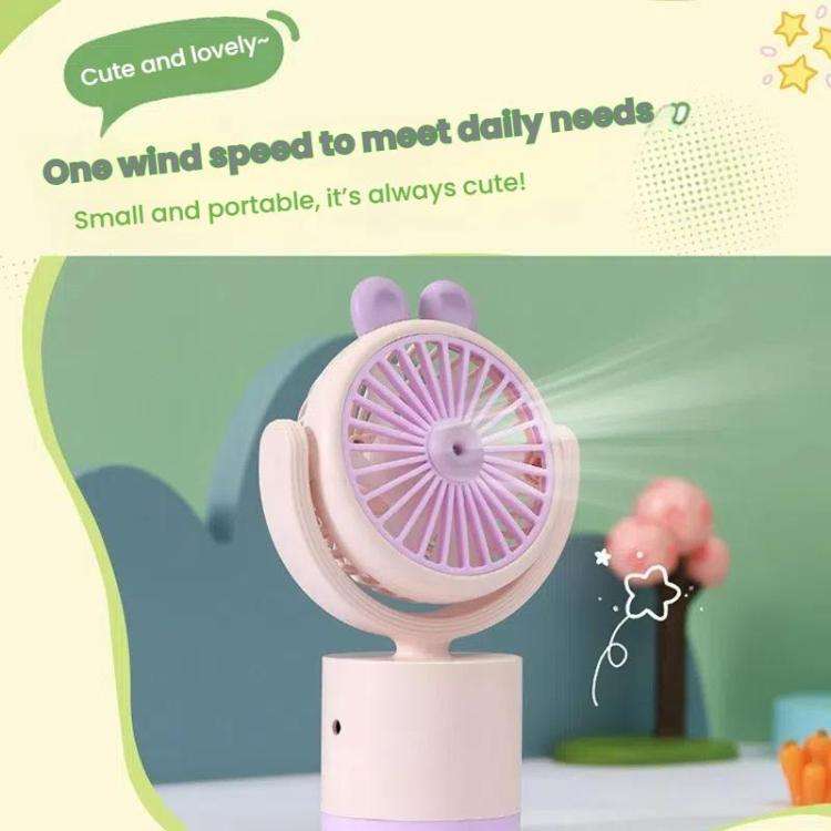 Cartoon Rabbit Desktop Fan USB Charging Handheld Fan Up And Down Adjustable Wind Direction(Pink)