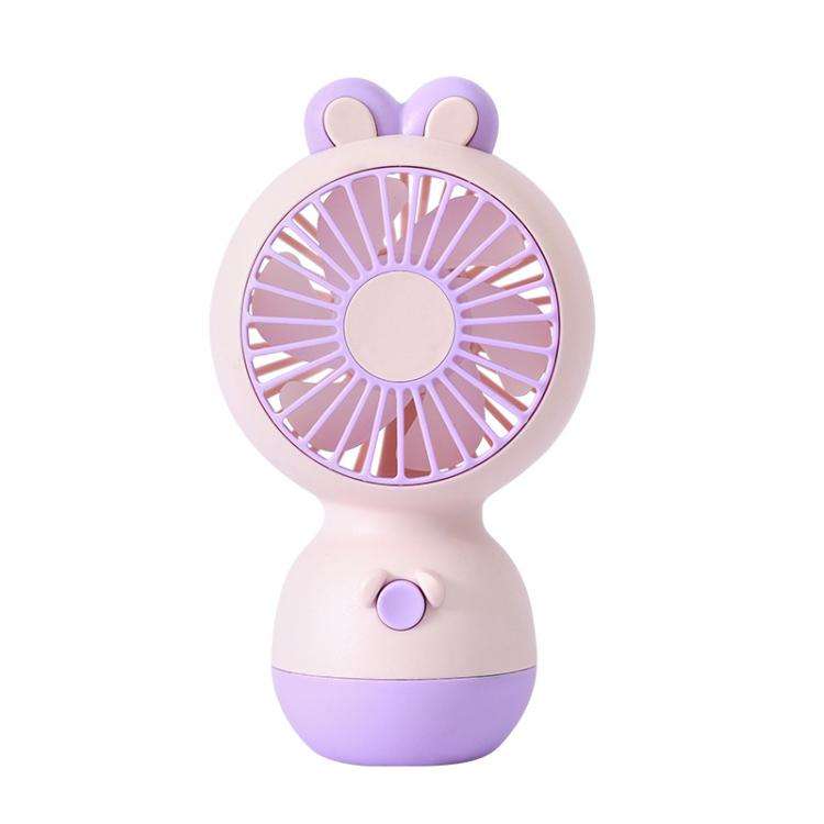 Cute Cartoon Rabbit Desktop Fan Children Summer Cool Gifts Handheld Rechargeable Fan(Pink)