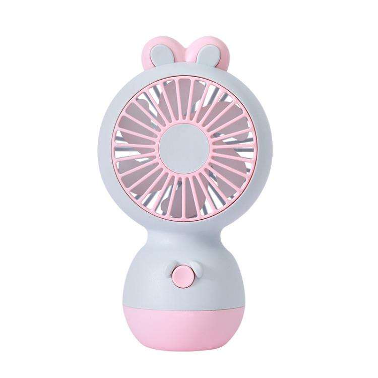Cute Cartoon Rabbit Desktop Fan Children Summer Cool Gifts Handheld Rechargeable Fan(Light Blue)