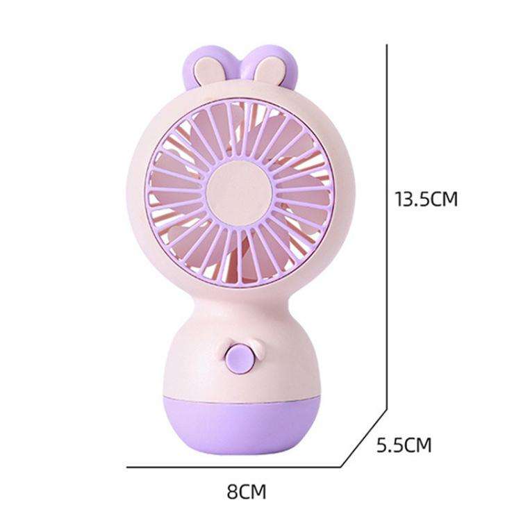 Cute Cartoon Rabbit Desktop Fan Children Summer Cool Gifts Handheld Rechargeable Fan(Light Blue)