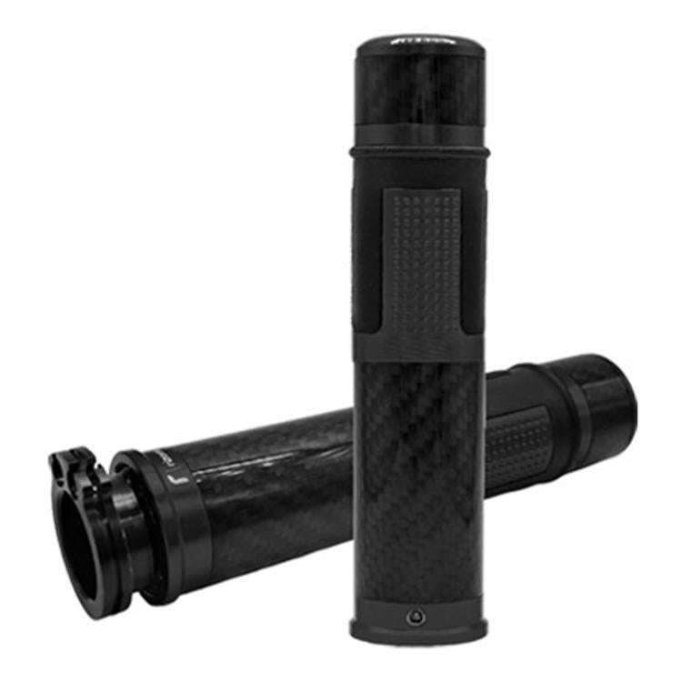 1pair Universal Motorcycle Carbon Fiber Grip Cover Throttle Turn Decorative Cover(Black)