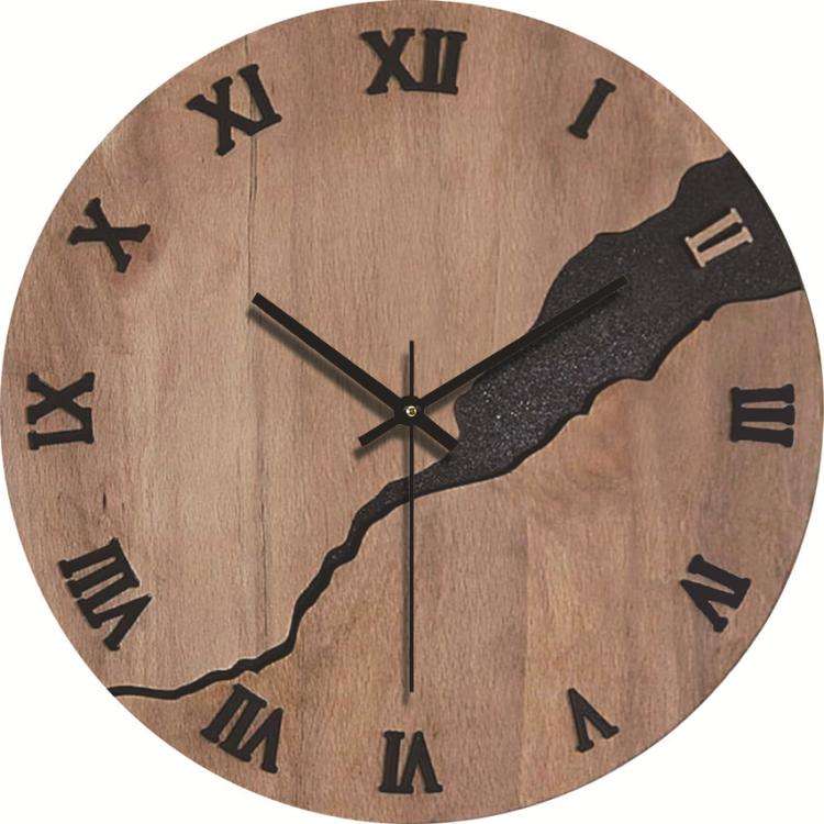 12-inch Imitation Wood Grain Texture Decorative Wall Clock Silent Quartz Clock Holiday Gift HR-CMW03