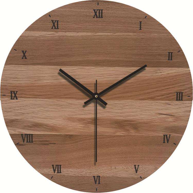 12-inch Imitation Wood Grain Texture Decorative Wall Clock Silent Quartz Clock Holiday Gift HR-CMW16