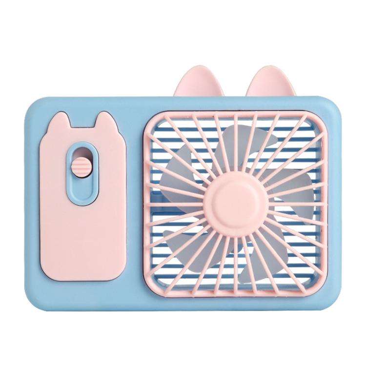 Cute Cartoon Kitten Camera Handheld Large Wind Rechargeable Fan With Stand Desktop Fan(Pink)