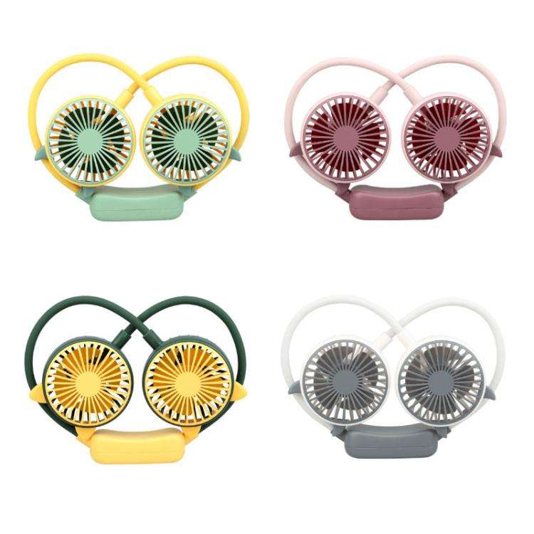 Outdoor Folding Mini Neck Fan Portable USB Rechargeable Summer Gift Fan, Color: Devil Gray White