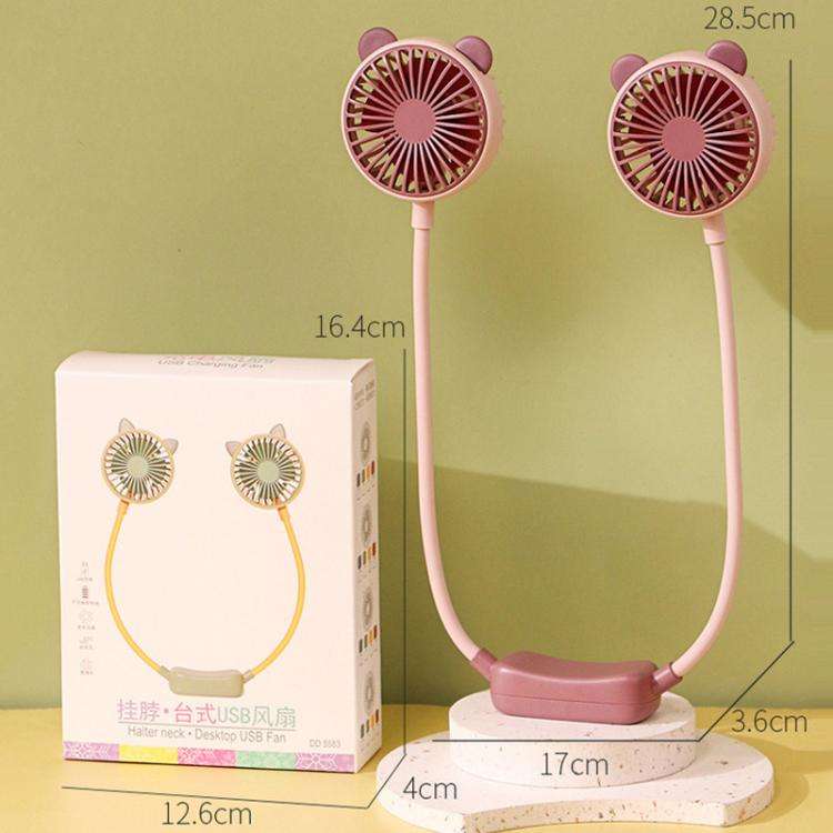 Outdoor Folding Mini Neck Fan Portable USB Rechargeable Summer Gift Fan, Color: Devil Gray White