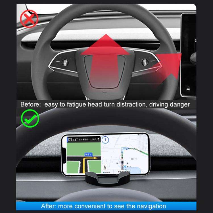For Tesla New Model Y / 3 Car Dashboard Silicone Cell Phone Navigation Mount