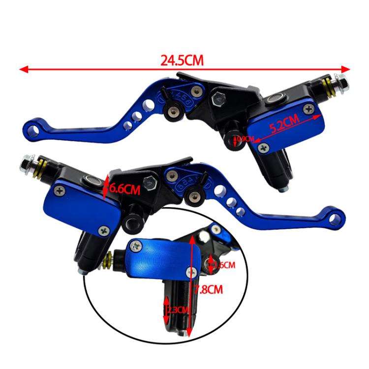 1pair Universal Aluminum Alloy Left and Right Hydraulic Clutch Motorcycle Brake Pump(Black)