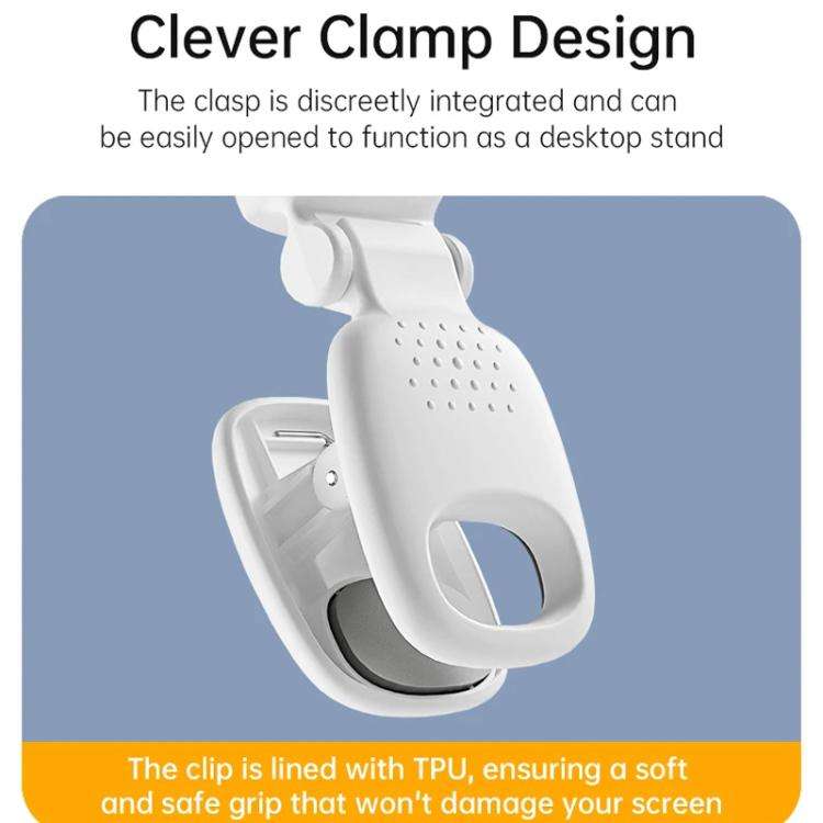 Clip-On Selfie Ring Light with Mirror Rechargeable Portable Makeup Light 3 Adjustable Color Tempe...