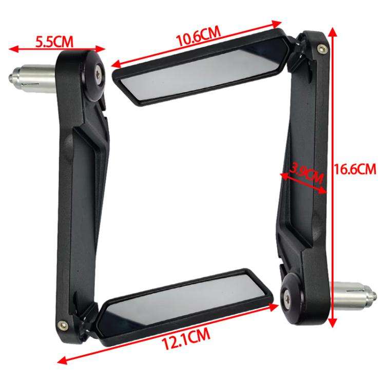 FGJ-039 360-degree Rotating Flip Grip Cover Reflector Reversing Mirror(Black)