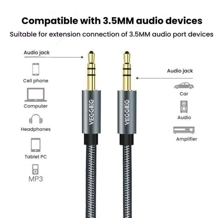 VegGieg Aux Car Audio Cable 3.5mm Male To Male Connection Cable For Phone Computer Stereo Amplifi...