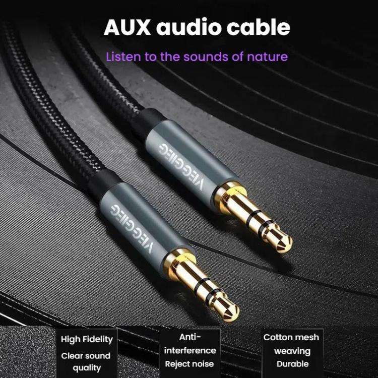 VegGieg Aux Car Audio Cable 3.5mm Male To Male Connection Cable For Phone Computer Stereo Amplifi...