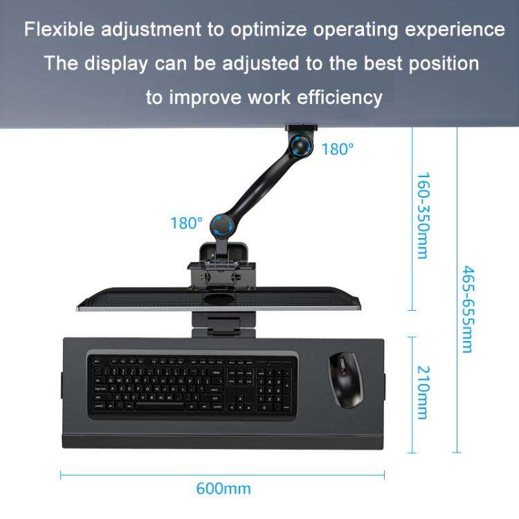 Monitor Bracket Industrial Equipment Cabinet Wall Mount All-In-One Stand Mouse Keyboard Bracket, ...