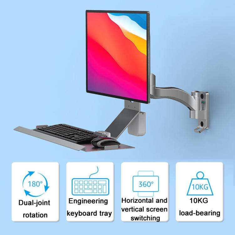 Monitor Bracket Industrial Equipment Cabinet Wall Mount All-In-One Stand Mouse Keyboard Bracket, ...