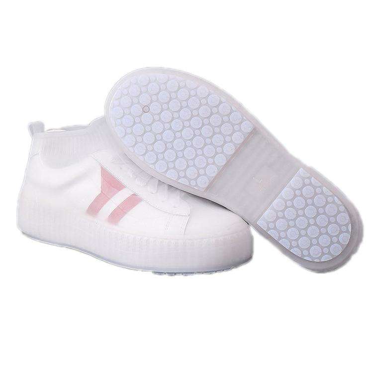 Outdoor Waterproof Non-Slip Thick Wear-Resistant Rain Shoe Covers, Size: S 31-33(White)