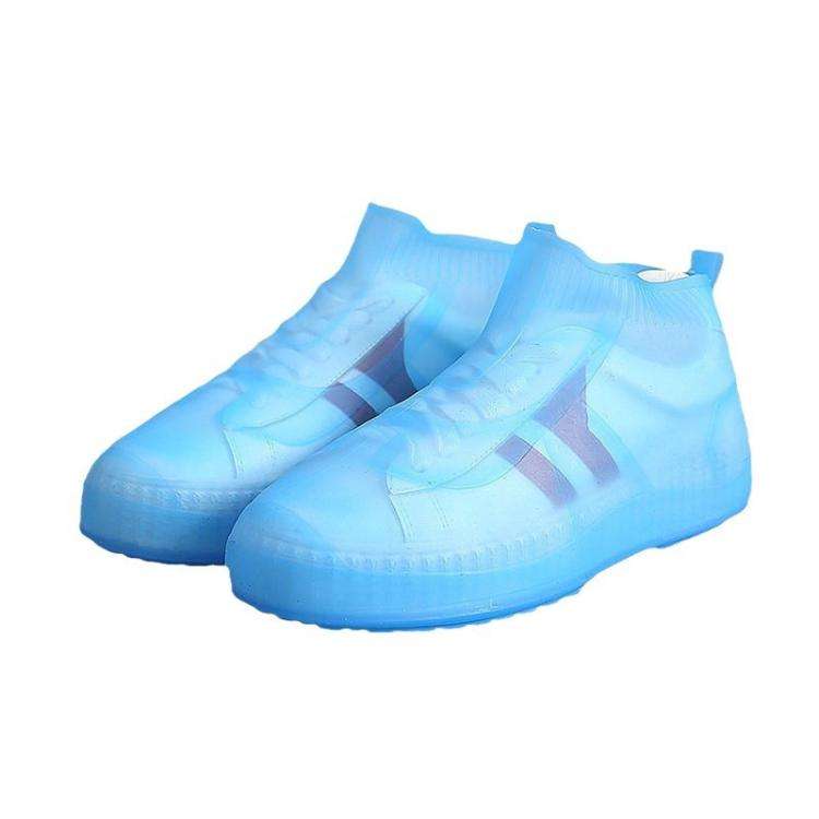 Outdoor Waterproof Non-Slip Thick Wear-Resistant Rain Shoe Covers, Size: L 37-39(Blue)