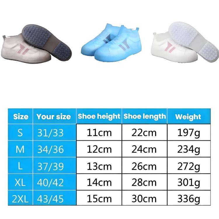 Outdoor Waterproof Non-Slip Thick Wear-Resistant Rain Shoe Covers, Size: L 37-39(Blue)
