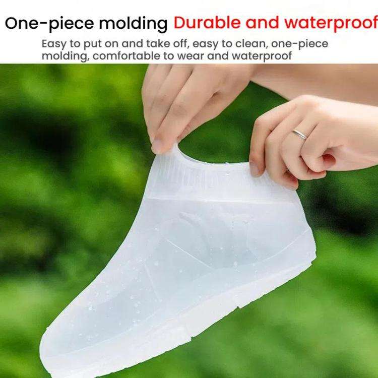 Outdoor Waterproof Non-Slip Thick Wear-Resistant Rain Shoe Covers, Size: XXL 43-45(Blue)
