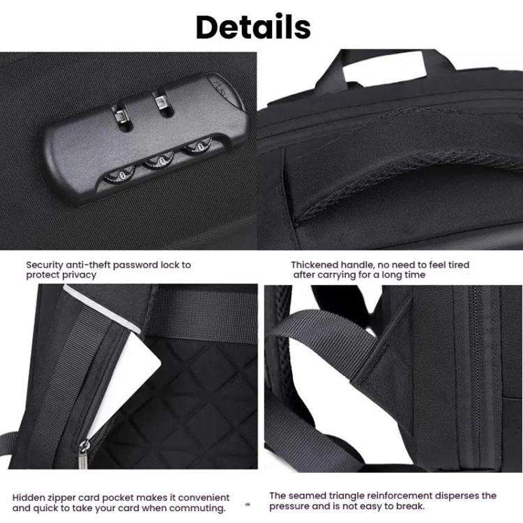 17.3-18 Inch Hard Shell Laptop Backpack with USB+Type-C Charging Ports Unisex Anti-Theft  Busines...