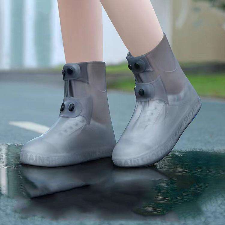 18cm Outdoor Thickened Wear-Resistant Mid-Tube Rainproof Shoe Covers, Size: XXL 43-45(Brown)